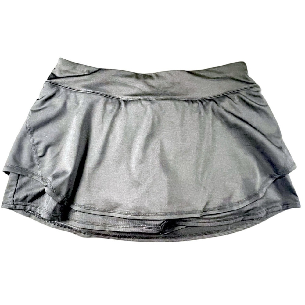 Tek Gear Skort Womens L Gray Athletic Ruffle Tennis Golf Activewear Stylish Cute
